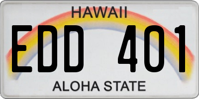 HI license plate EDD401