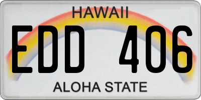 HI license plate EDD406