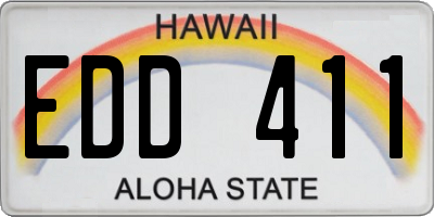 HI license plate EDD411