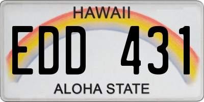 HI license plate EDD431