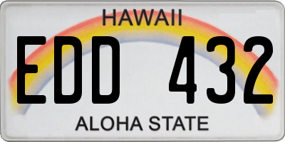 HI license plate EDD432