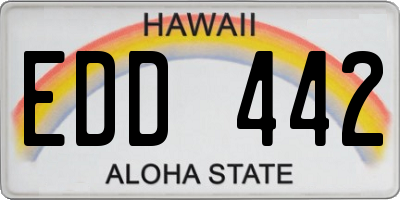 HI license plate EDD442