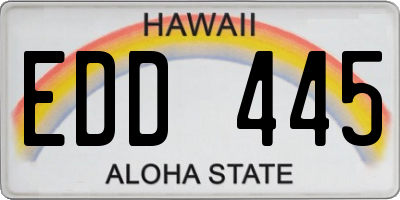 HI license plate EDD445