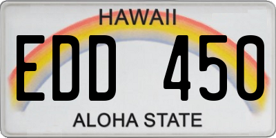 HI license plate EDD450