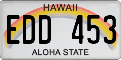 HI license plate EDD453