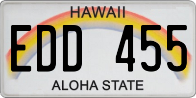 HI license plate EDD455