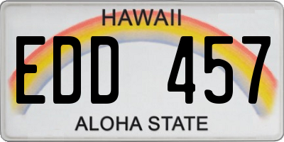 HI license plate EDD457