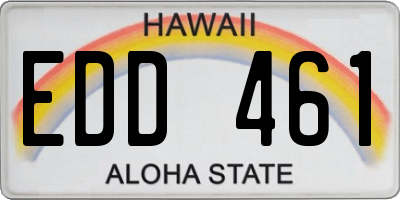 HI license plate EDD461