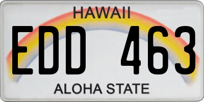 HI license plate EDD463