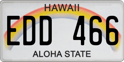 HI license plate EDD466