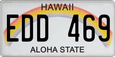 HI license plate EDD469