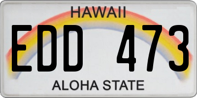 HI license plate EDD473