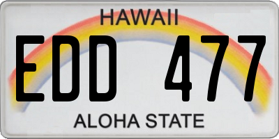 HI license plate EDD477