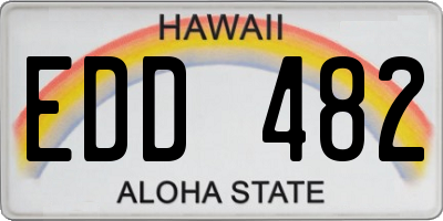 HI license plate EDD482