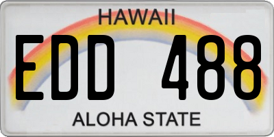 HI license plate EDD488