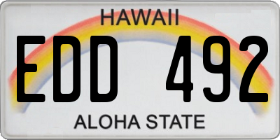 HI license plate EDD492