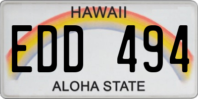 HI license plate EDD494