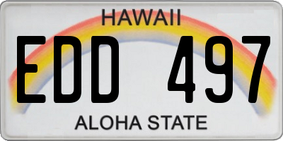 HI license plate EDD497