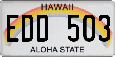 HI license plate EDD503