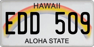 HI license plate EDD509