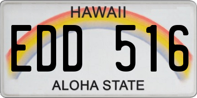 HI license plate EDD516