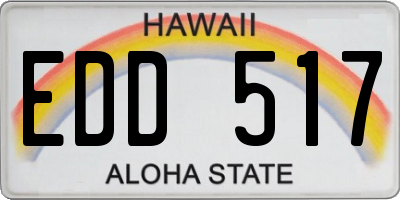 HI license plate EDD517