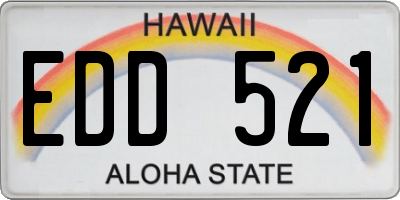 HI license plate EDD521