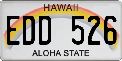 HI license plate EDD526