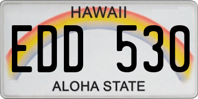 HI license plate EDD530