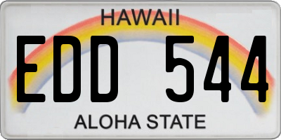 HI license plate EDD544