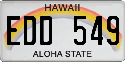 HI license plate EDD549