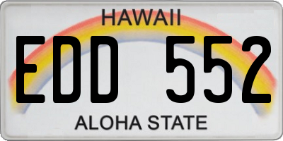 HI license plate EDD552