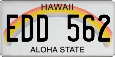 HI license plate EDD562