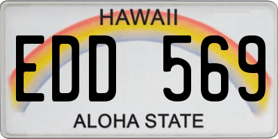 HI license plate EDD569