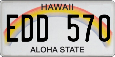 HI license plate EDD570