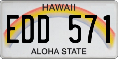 HI license plate EDD571