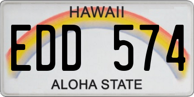 HI license plate EDD574