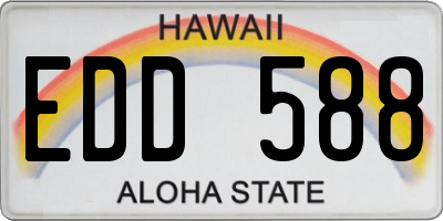 HI license plate EDD588