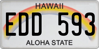 HI license plate EDD593