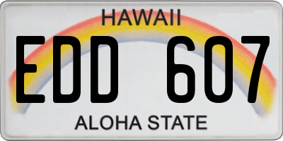 HI license plate EDD607