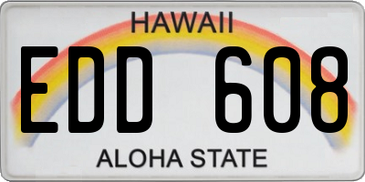 HI license plate EDD608