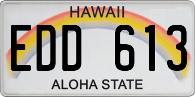 HI license plate EDD613