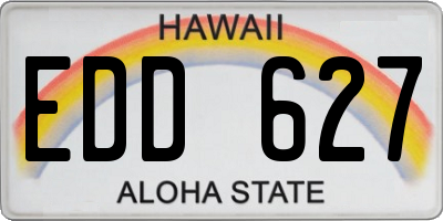 HI license plate EDD627