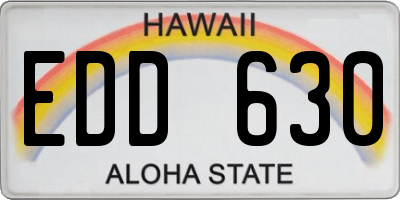 HI license plate EDD630