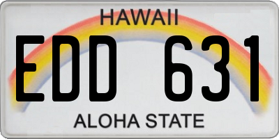 HI license plate EDD631