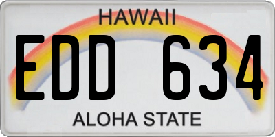 HI license plate EDD634