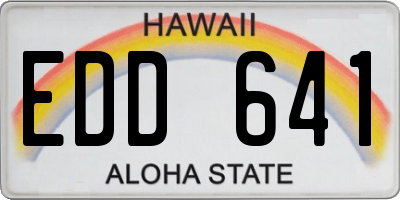 HI license plate EDD641