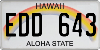 HI license plate EDD643