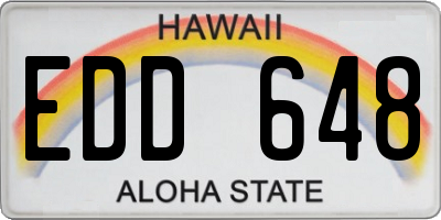 HI license plate EDD648