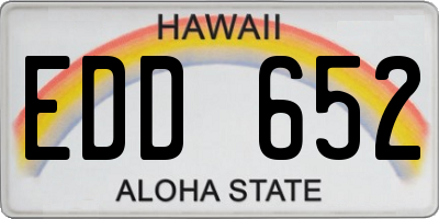 HI license plate EDD652